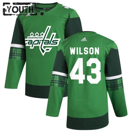 Camisola Washington Capitals Tom Wilson 43 Adidas 2019-2020 St. Patrick's Day Authentic - Criança